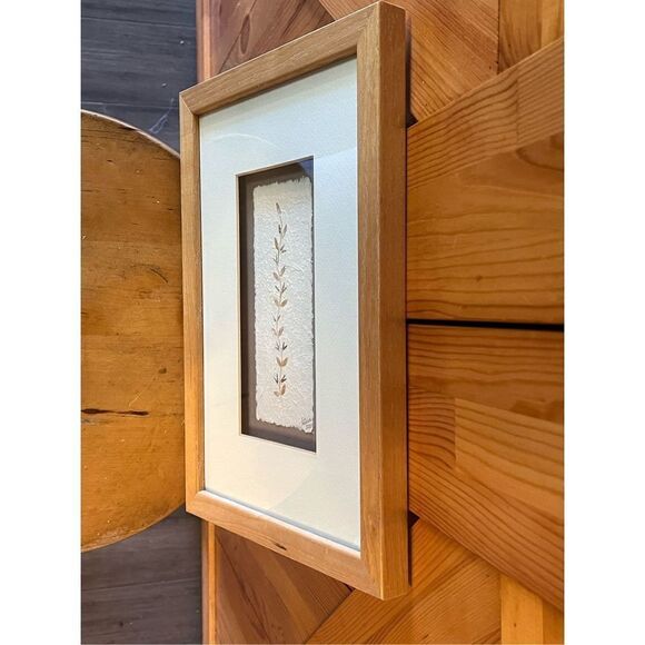 Artwork Art W/ Real Fibers Leaves Petals On Handmade Paper ‘01 Signed - Picture 6 of 14